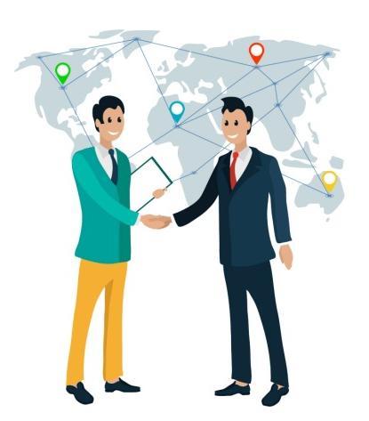 Tech handshake illustration
